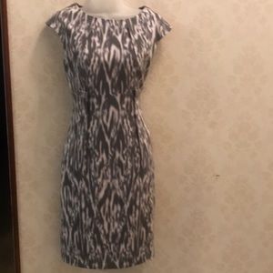 Calvin Klein Sheath Dress Size 2 Gray and White